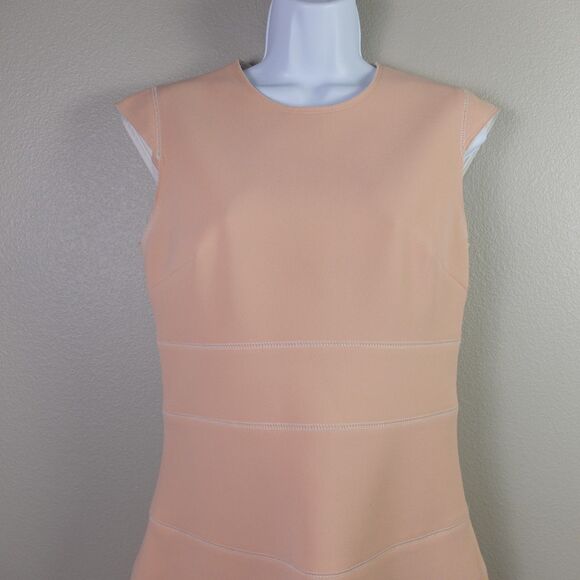 Sandro Paris Light Dusty Pink Remind Mini Dress Fit and Flare Scuba Knit Size 3 - Picture 3 of 7